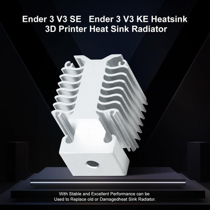 3D Printer xirbbo Heat Dissipation Block, Ender 3 V3 Silver Aluminum 3D Printer Heatsink Radiator, Hotend Replacement Parts 3D Printing Heatsink Accessory, for Ender 3 V3 KE and Ender 3 V3 SE - WoodArtSupply