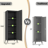 MIOCASA Metal Storage Locker Steel File Cabinet with 3 Shelves 59.06-inch high for School, Bedroom, Home Office, Gym and Changing Room MIOCASA