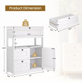 GRUSIGN Bathroom Cabinet, Modern Bathroom Floor Storage Cabinet Organizer with 1 Door and 3 Drawers, Freestanding Cupboard for Kitchen/Living Room Use GRUSIGN