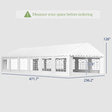 Outsunny 20' x 40' Heavy Duty Party Tent, Galvanized Outdoor Canopy Tent Large Event Shelter with Removable Sidewalls, 12 Windows and 2 Doors, Tents for Parties, Wedding, Events, BBQ Grill, White Outsunny