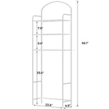 Selenvia 3-Tier Over The Toilet Storage, Metal Bathroom Shelves with 4 Hooks and Toilet Paper Holder, White Selenvia