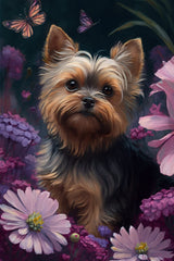 Yorkshire Terriers Diamond Painting Kits Purple Gerbera DIY All Crystal Craft Diamond Painting Kit for Beginners & Relaxation, for Home Decor Pet Store Decor 30X45cm generic