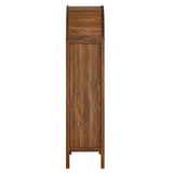 Modway Tessa Arched 71" Tall Storage Display Cabinet in Walnut Wood Grain Modway