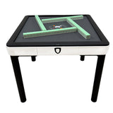 SXTL T350 Chinese Style 4Legs Automatic Mahjong Table, American 110V and Plug, 8ft Cable, Includes 2 Dices, Glass Table Cover, 2 Sets Jade Style 144 Tiles (White) 四方城42号中式玉石牌麻将机 SXTL