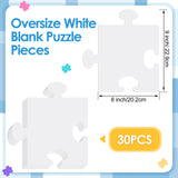 Sonwyoung 30 Pcs Large White Blank Cardboard Puzzles to Draw on 8 x 9 Inch Make Your Own Jigsaw Puzzle Pieces Giant Double Puzzle Blank White Papers for Kids Adult DIY Arts and Crafts Projects Sonwyoung