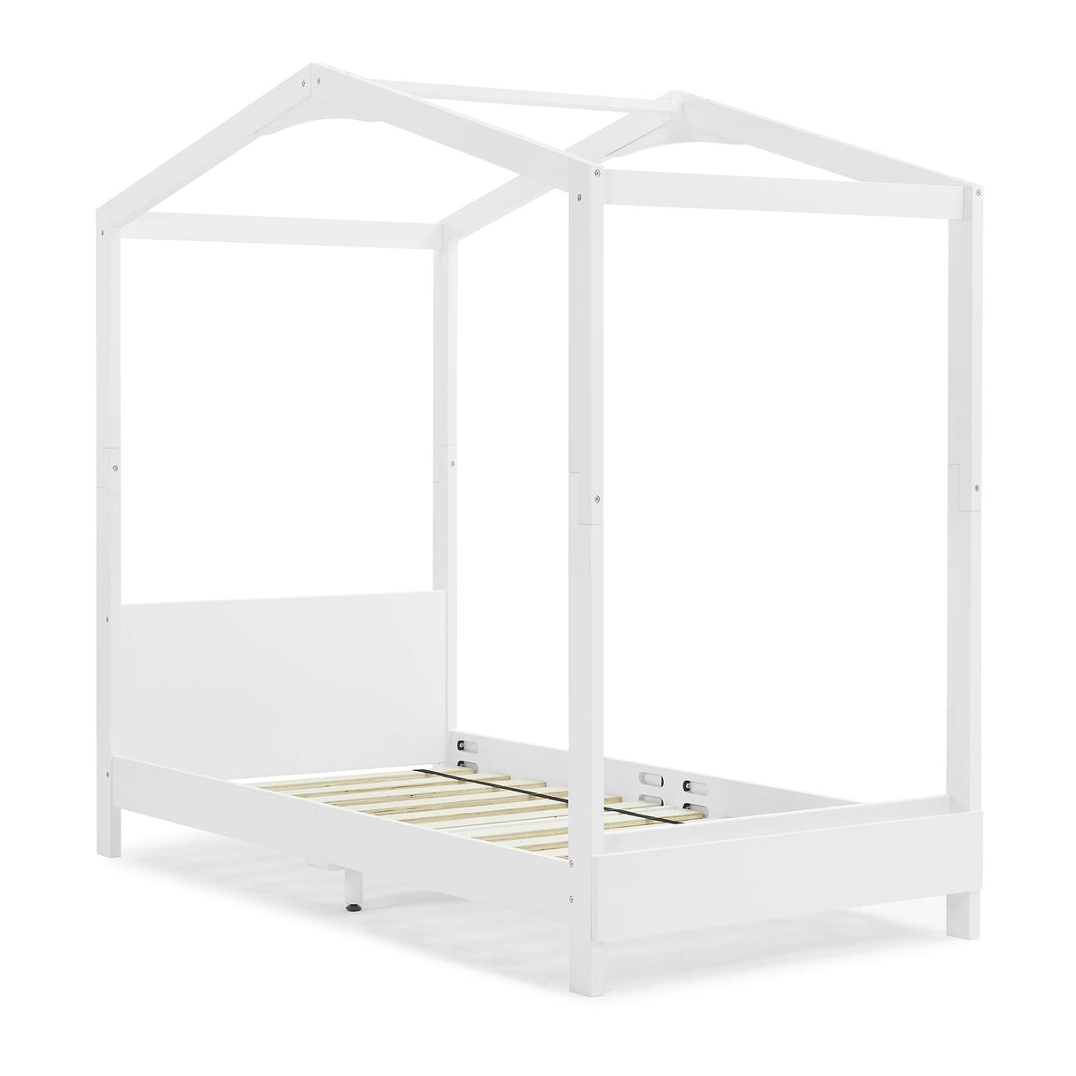 Delta Children Poppy House Wood Twin Bed, Platform Bed - No Box Spring Needed, Bianca White Delta Children