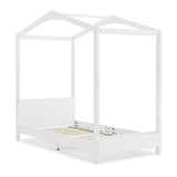 Delta Children Poppy House Wood Twin Bed, Platform Bed - No Box Spring Needed, Bianca White Delta Children