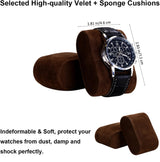 BEWISHOME Watch Box for Men Luxury Watch Organizer Faux Leather Watch Case with Jewelry Drawer, Real Glass Top, Metal Hinge, Brown SSH12Z BEWISHOME