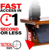 Tactical Traps - Patriot 35PC Premium Concealment Shelf with Hidden Gun Storage - Hidden Gun Safe with RFID Lock, Made in USA - Concealment Furniture for Guns - 22.5” x 10.25” x 4" - Dark Walnut Tactical Traps