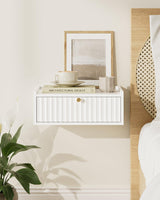 AEPOALUA Floating Nightstand,Wall Mounted Night Stand with Drawer,Small Floating Shelves,Floating Wood Bedside Table for Bedroom、Living Room、Bathroom AEPOALUA