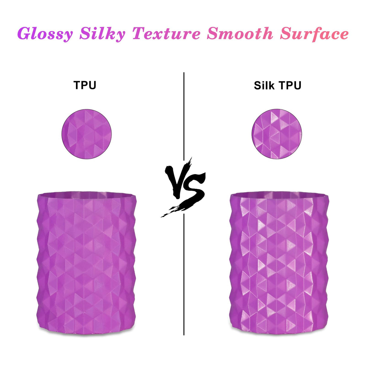 YOUSU Silk TPU Filament 1.75mm, 95A tpu3d Printing Flexible Filament, High Hardness Resilience, Soft Adhesive Material, Elastic, tpu4x250g Bundle, Silk TPU Gold,Dark Silver,Blue,Purple Yousu