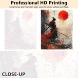 TUMOVO DIY Paint by Number for Adult, Warrior with Sword Painting by Numbers, Crimson Sun Adult Paint by Numbers Kits on Canvas, 16X20 Inch Paint by Numbers for Beginner Frameless TUMOVO