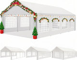 COBIZI 13x26FT Party Tent Heavy Duty Outdoor Gazebo White Event Shelter Wedding Canopy Tent for Parties Carport Commercial with Removable Sidewall Windows, Powder Coating (Better Than Galvanized) COBIZI