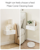 AEPOALUA Floating Nightstand,Wall Mounted Night Stand with Drawer,Small Floating Shelves,Floating Wood Bedside Table for Bedroom、Living Room、Bathroom AEPOALUA