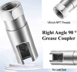 OKYOUK World's Smallest Grease Gun Coupler (Only 0.53 ") with Cleaning Tool, High Pressure Quick Release Grease Tips,Fit All 1/8" NPT Manual/Electric Grease Gun, for Greasing Locks onto Zerk Fittings OKYOUK