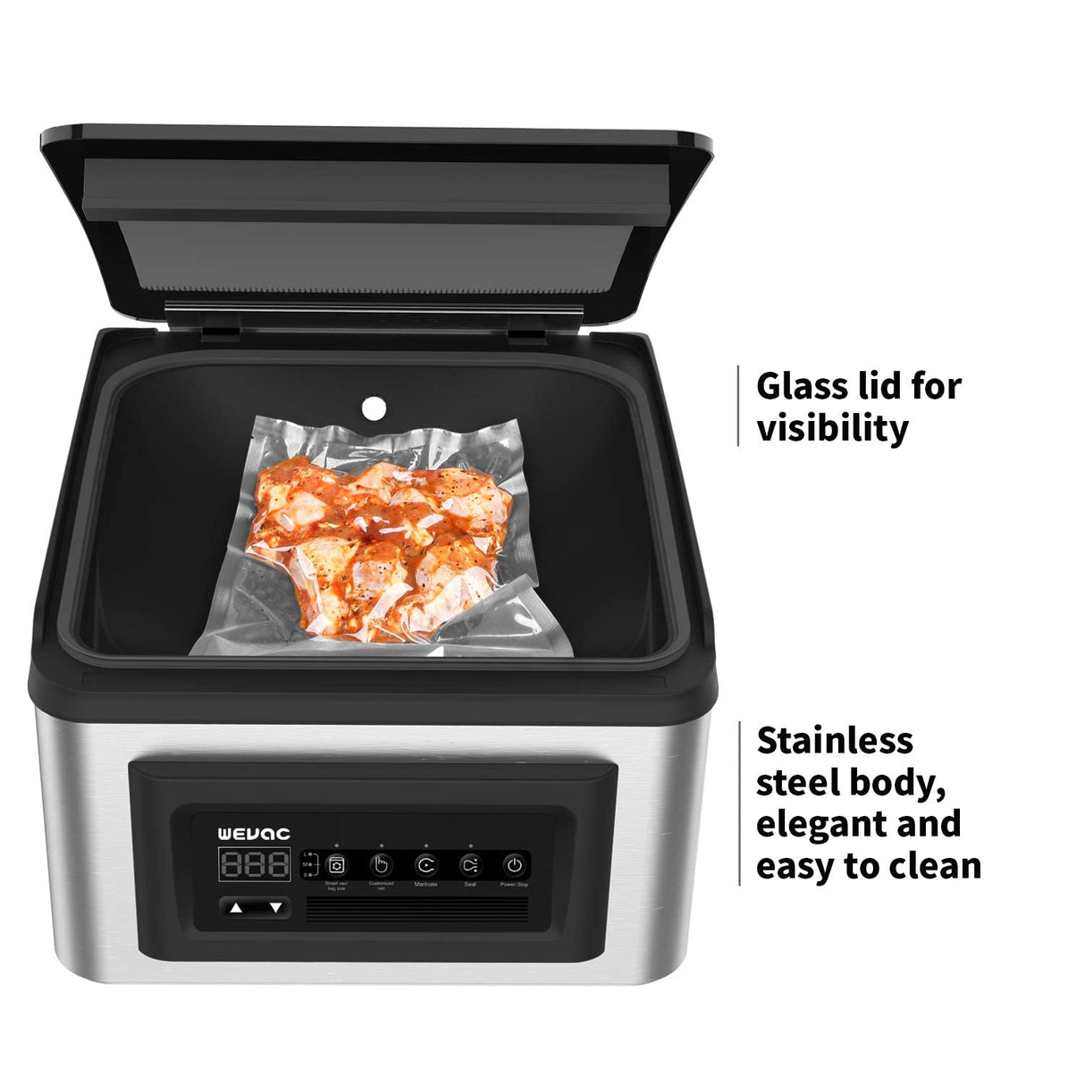 Wevac 12-Inch Chamber Vacuum Sealer CV12 - For Fresh Meats, Soups, Sauces. Heavy Duty, Commercial Width, Compact Design. Wevac