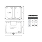 ToughBuilt XL Cooler, Stackable 38 Quart Hard Shell Chest for StackTech Boxes and Totes, White ToughBuilt