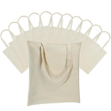 Carbrea 12 Pack Canvas Tote Bag - Lightweight Thin Tote Bags Bulk Blank Shopping Reusable Grocery Bags for DIY Gift Sublimation Activity - Beige Carbrea