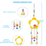Longer Chain Chicken Toys for Coop Accessories 7PCS, Chicken Swing Ladder Perch roosts, Chicken Xylophone Mirror with Bells Vegetable Fruits Hanging Chicken Feeder for hens Bird Parrot ZLBgons