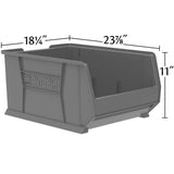 Akro-Mils 30289 Super-Size AkroBins Plastic Storage Bins, Space-Saving Stackable Bins for Garage, Classroom, Warehouse Organization, 24-Inch L x 18-Inch W x 12-Inch H, Grey, 1-Pack Akro-Mils