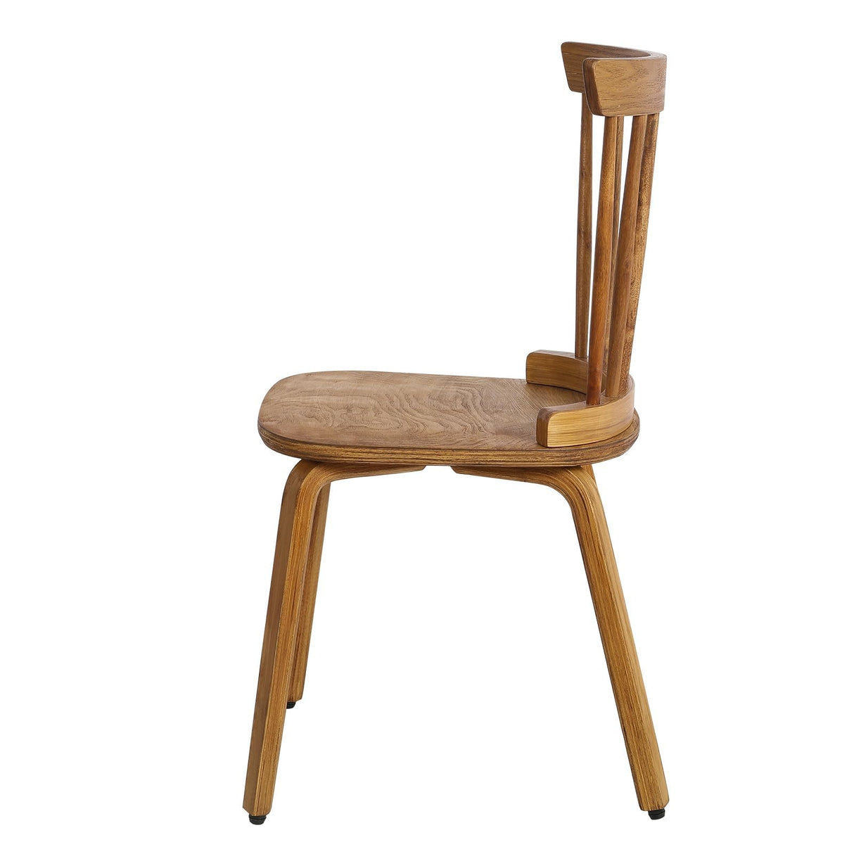 Bekrvio Windsor Chairs Set of 2, Farmhouse Spindle Back Dining Chairs with Bentwood Legs, Solid Wood Armless Dining Room Chair for Kitchen Room, Living Room, Vintage Country Style, Distressed Brown Bekrvio