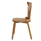 Bekrvio Windsor Chairs Set of 2, Farmhouse Spindle Back Dining Chairs with Bentwood Legs, Solid Wood Armless Dining Room Chair for Kitchen Room, Living Room, Vintage Country Style, Distressed Brown Bekrvio