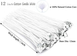 PXBBZDQ 12" Long Pre-Waxed Candle Wicks for Making - 100 Piece Thick Lx Wicks PXBBZDQ