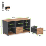 Tribesigns 2 Drawers Lateral File Cabinets, Home Office 47-inch Mobile Wood Filing Cabinet Printer Stand with Wheels and Open Storage Shelves,Drawers for Letter Size (Walnut, 47) Tribesigns