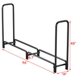 DOEWORKS Firewood Rack 8 FT 1/2 Cord Firewood Storage Rack Heavy Duty Steel Outdoor Log Rack DOEWORKS