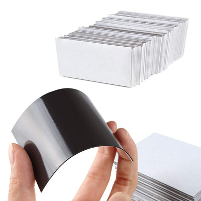 100 Pack 2 x 3.5 inch Business Card Magnets Peel and Stick Adhesive Magnetic Backings Magnet Strong Magnet Blanks Sheets Printable Magnetic Sheet for Dies Storage