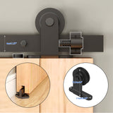 CCJH 6.6FT Sliding Barn Door Hardware Kit, Heavy Duty, Smoothly and Silently, Easy to Install, Fit 39.6" Width Single Door Panel, T-Shaped Style Black CCJH