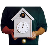 Cuckoo Clock Japanese Handcrafted Solid Wood Pendulum Wall Clock Silent Non-Ticking Hourly Chime Function Battery Operated Modern Decorative for Living Room Bedroom Kids Cuckoo CLOCK CH-059 (GRAY) INTERZERO