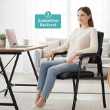Naomi Home Faux Leather Stackable Office Guest Chairs – Reception Chairs with Armrests for Lobby, Clinic, Medical Waiting Room or Conference Room Seating - Black, Set of 6 Naomi Home