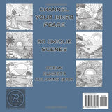 Relaxation Ocean Sunsets Coloring Books for Adults: 50 Unique Peaceful & Beautiful Beach Sunset Images and Designs to Color Majosta