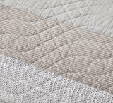 Chezmoi Collection Robyn 3-Piece Neutral Taupe Gray White Floral Hibiscus Flower Patchwork Striped Quilt Set - Pre-Washed Cotton Coverlet - Lightweight Reversible Bedspread, Queen Size Chezmoi Collection