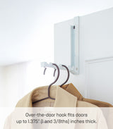 Yamazaki Home 7161 Over The Door Alloy Steel Hooks - Folding Hanging Coat Rack YAMAZAKI