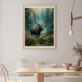 CDYCNXZ Moose Diamond Painting Kits for Adults, Animal Deer Round 5D Paint with Diamonds Pictures Gem Art Painting Kits DIY Crafts Kits for Home Wall Decor 12x16 Inch CDYCNXZ