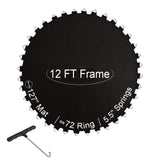 Ketofa 12FT Trampoline Mat Replacement, Fits 5.5" Springs 72 V-Hooks Round Trampoline Frame, 127" Premium Trampoline Jumping Mat (Excluding Frame and Spring) Ketofa