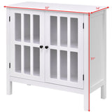 Tangkula Sideboard Buffet Storage Cabinet, Kitchen Storage Cabinet with 2 Glass Doors, Liquor Cabinet for Home Kitchen Dining Room, Cupboard Console Table, Curio Cabinet (White) Tangkula