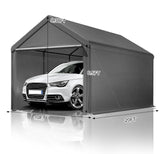 Carport, 10x20ft Heavy Duty Portable Garage, Car Port with Storage Shed, Car Canopy with Removable All-Season Tarp Sidewalls & Doors for Car, Truck, Boat, Party, Grey TANGJEAMER