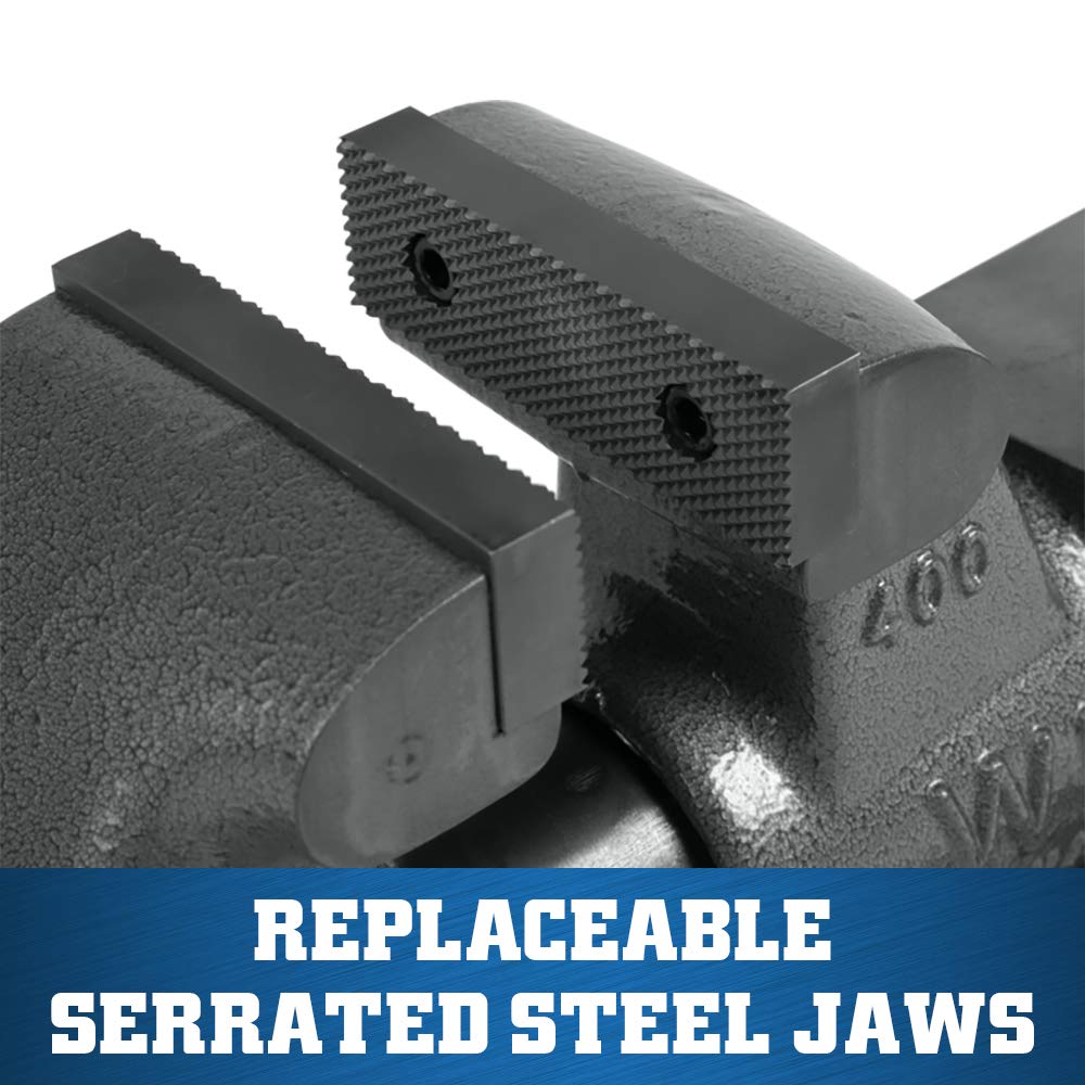 Wilton Machinist Bench Vise, 4" Jaw Width, 6-1/2" Jaw Opening, 3-1/2" Throat (Model 400S) Wilton