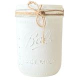 White Mason Jar Decor, Make Up Brush Holder for Vanity, White Painted Mason Jars for Centerpieces, Wide Mouth Pint 16 oz Mason Jar, White Mason Jar Centerpiece for Table, White Pen Holder for Desk Viva's Flower Shop