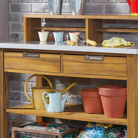 Afuera Living Traditional Wood Potting Bench in Brown Finish Afuera Living