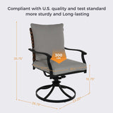 Grand patio 10-Piece Outdoor Dining Set, 8 Leather-Look Wicker Swivel Patio Chairs & 2 Rectangular Dining Table, Black Grand patio