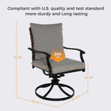 Grand patio 7-Piece Outdoor Dining Set, 6 Leather-Look Wicker Swivel Patio Chairs & 1 Rectangular Dining Table, Black Grand patio