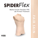 SpiderMaker SpiderFlex Matte Finish Flexible TPE (Matte TPU) 3D Printing Filament - Shore 75A, 1.75mm, 500g (Fair Skin) SPIDER MAKER