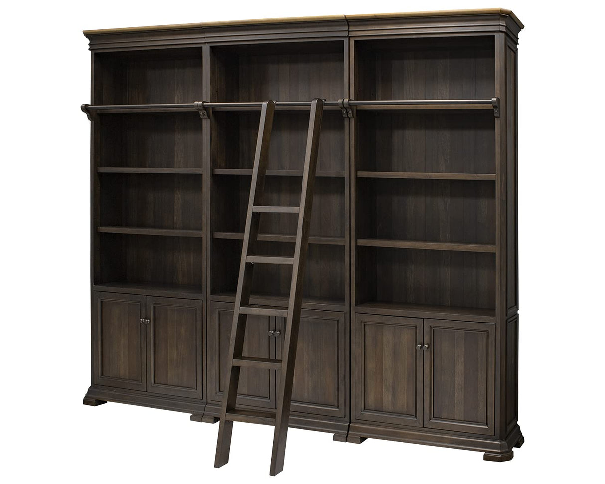 Martin Furniture Bookcase Wall with Wood Ladder, Brown, IMSA4094-KIT Martin Furniture