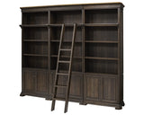Martin Furniture Bookcase Wall with Wood Ladder, Brown, IMSA4094-KIT Martin Furniture