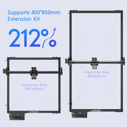 LGT Longer RAY5 Laser Engraver, 10W High-Precision Laser Engraver, Compressed Spot CNC, App Offline Control, DIY Engraving Tool for Metal/Glass/Wood, Engraving Area 15.7 "x15.7", Laser Class  - WoodArtSupply
