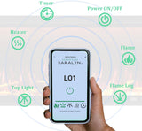 Benrocks 48'' WiFi- Enabled Electric Fireplace Inserts - Alexa & App Control, Slim Recessed & Wall Mounted, 13 * 13 * 3 Flame Color Combinations, 750W/1500W, Black Benrocks